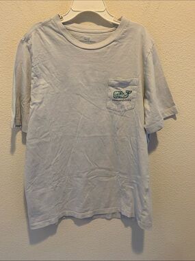 Vineyard Vines Light Blue Short-Sleeve Pocket Tee with Whale Logo